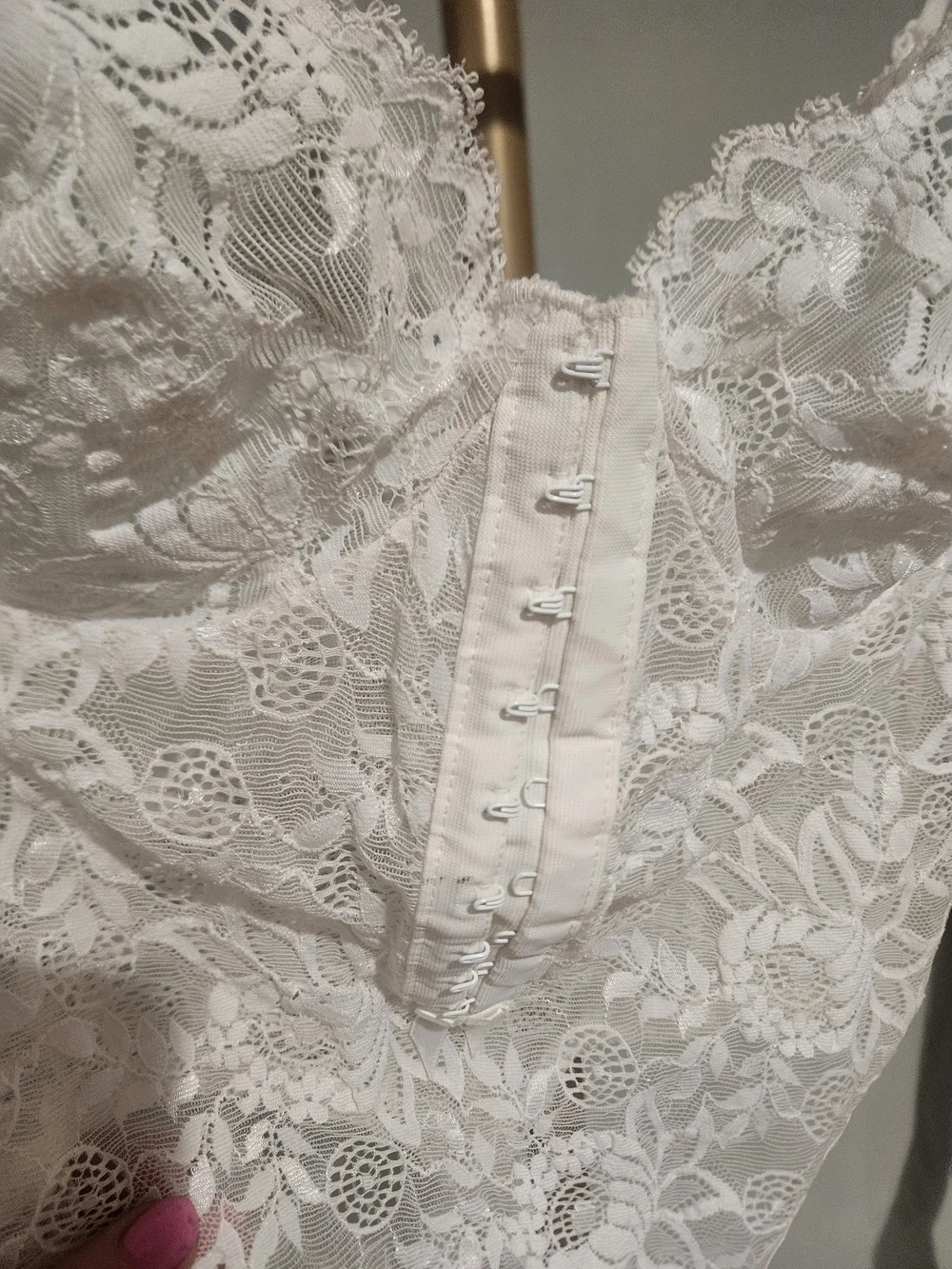 Vintage Victoria’s Secret Lace Teddy Bodysuit White Bridal Lingerie USA. Large